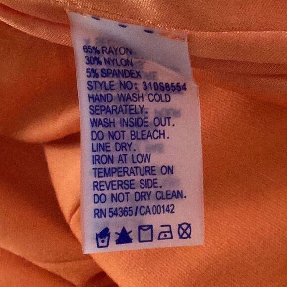 PETER NYGARD PETITE DRESS SIZE 8 ORANGE BEADED DETAIL SLEEVELESS SHEATH - Picture 6 of 7